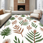Rustic Fern And Leaf Arrangement Rug