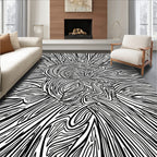 Abstract Line Art Sunburst Pattern Rug