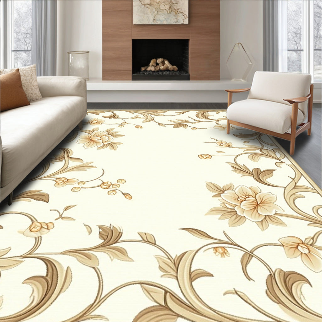 Ornate Floral Vine Decorative Rug