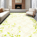 Floral Vine Patterned Ivory Rug