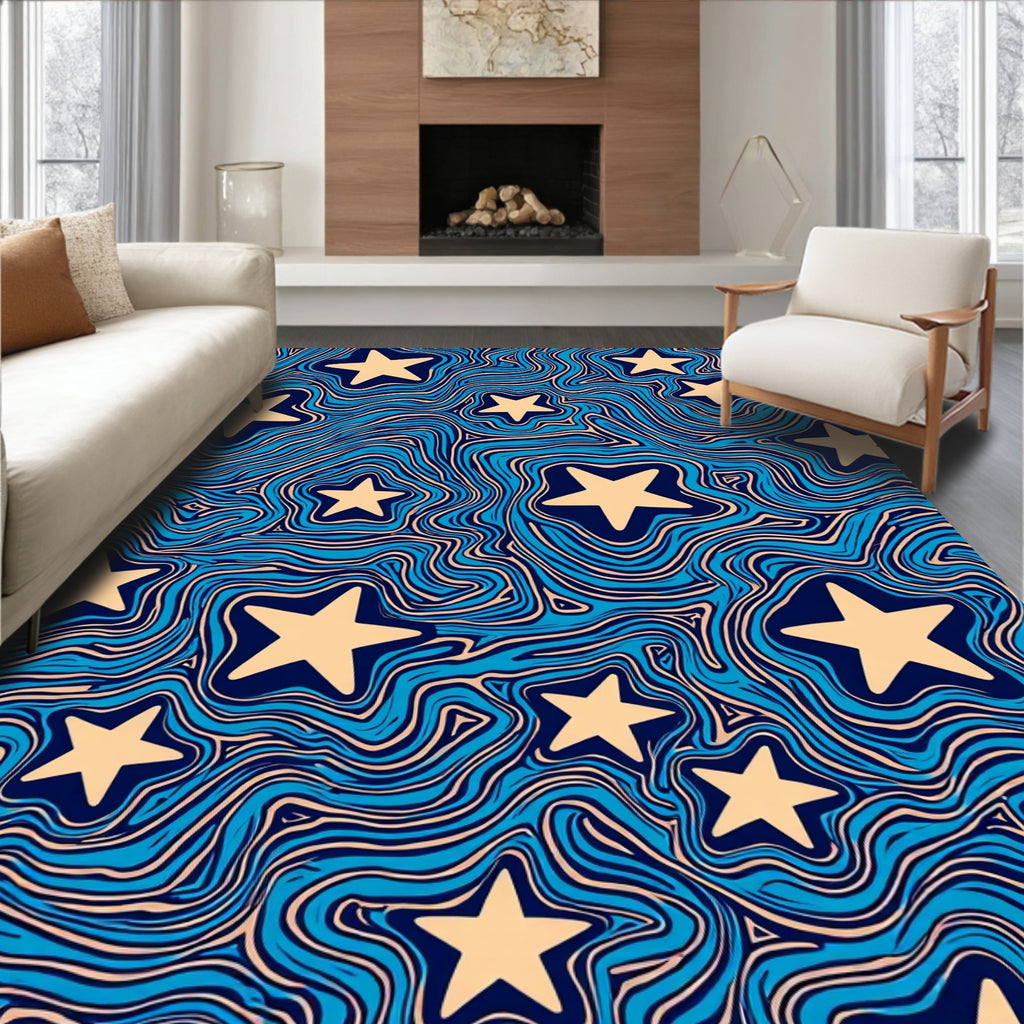 Wavy Star Pattern Rug