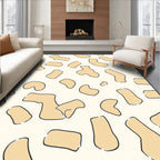 Abstract Tan Shapes Pattern Rug