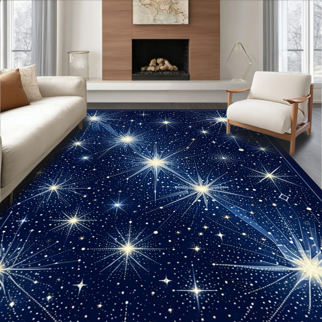 Celestial Starburst Pattern Design Rug