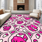 Abstract Pink Organic Shape Rug