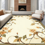 Soft Floral Vine Border Design Rug