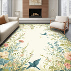 Enchanting Garden Birds Blossoms Rug
