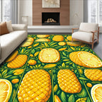 Tropical Citrus Fruit Collage Pattern Rug