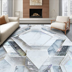 Geometric Shimmer Marble Pattern Rug
