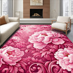 Pink Floral Garden Pattern Rug