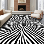 Bold Black White Animal Print Rug