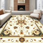 Ornate Floral Scroll Panel Design Rug