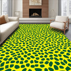 Bright Yellow Green Spot Pattern Rug