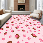 Pink Leopard Dot Print Design Rug