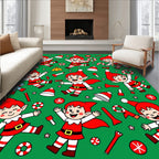 Festive Red Elf Christmas Celebration Rug
