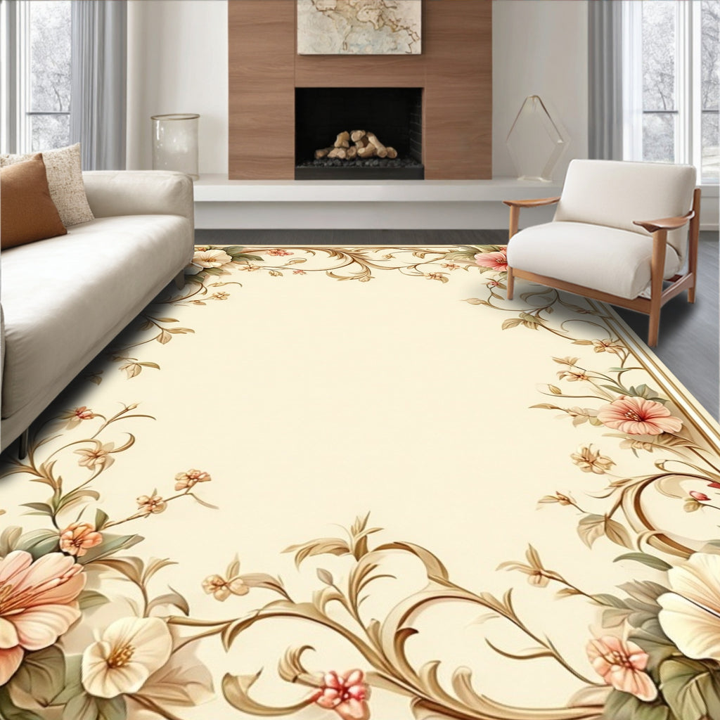 Vintage Floral Swirls Rug