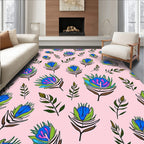 Vibrant Feather Pattern Delight Rug