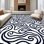 Indigo Swirl Abstract Woven Art Rug