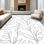 Delicate Botanical Outline Vine Pattern Rug