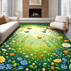 Enchanted Meadow Butterflies and Flowers Rug