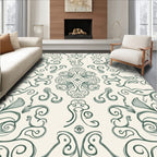 Elegant Swirl Floral Pattern Rug