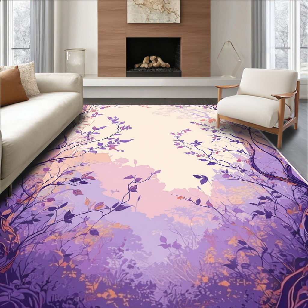 Enchanting Floral Woodland Design Rug