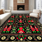 Red Green Soldier Floral Border Rug