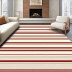 Classic Red Cream Stripe Pattern Rug