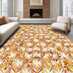 Warm Toned Geometric Lattice Design Rug
