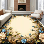 Nautical Floral Art Nouveau Design Rug