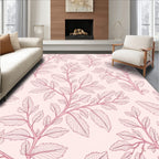 Delicate Floral Branch Outline Design Rug