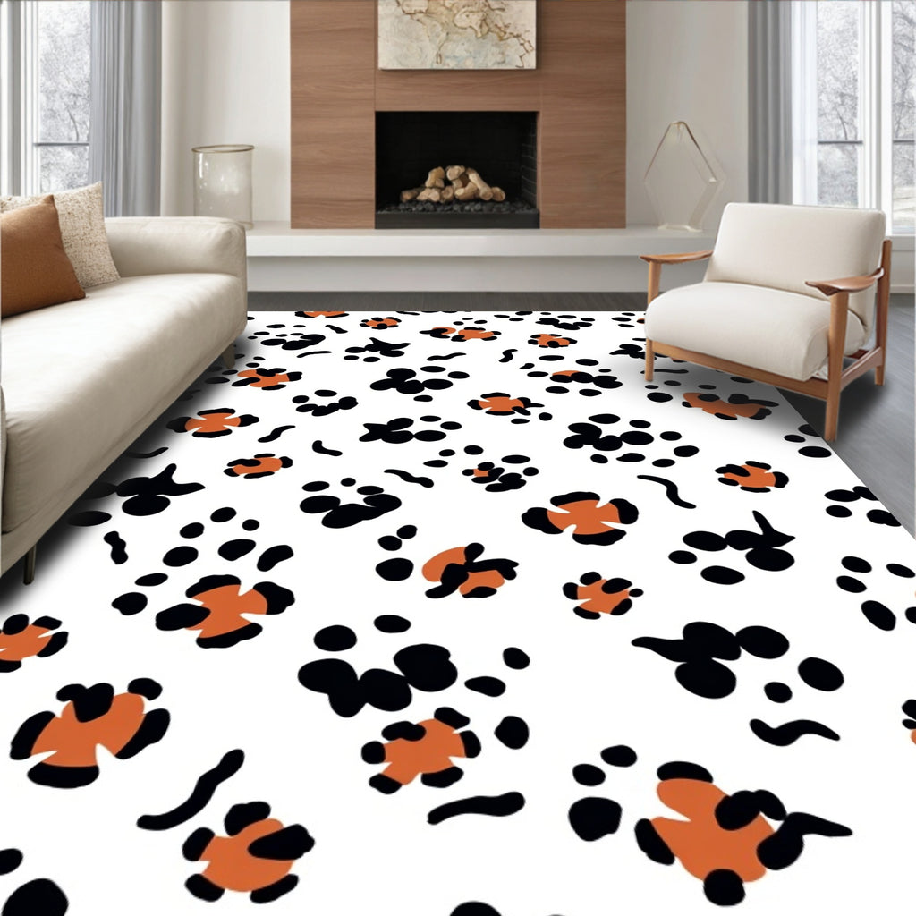 Abstract Spotty Paw Print Pattern Rug