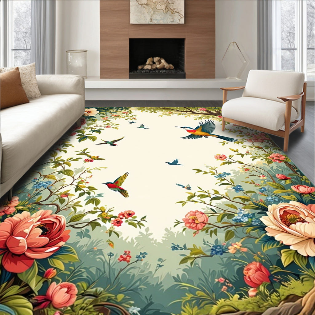 Garden Birds Floral Delight Rug