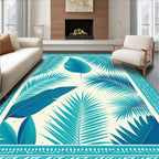 Tropical Leaf Bordered Design Rug