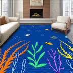 Underwater Fish and Coral Pattern Rug
