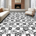 Whimsical Flower And Starburst Pattern Rug