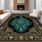 Peacock Mandala Patterned Art Rug