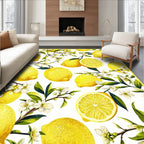 Vibrant Yellow Lemon Blossom Pattern Rug