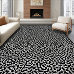 Black Organic Abstract Pattern Rug