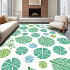 Green Leafy Pond Pattern Rug