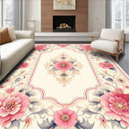 Elegant Floral Scrollwork Pattern Rug