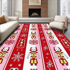 Red White Soldier Snowflake Stripe Rug