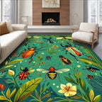 Whimsical Insect Botanical Garden Rug