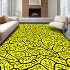 Abstract Yellow Organic Pattern Rug