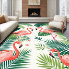 Tropical Flamingo Bird Leaf Pattern Rug