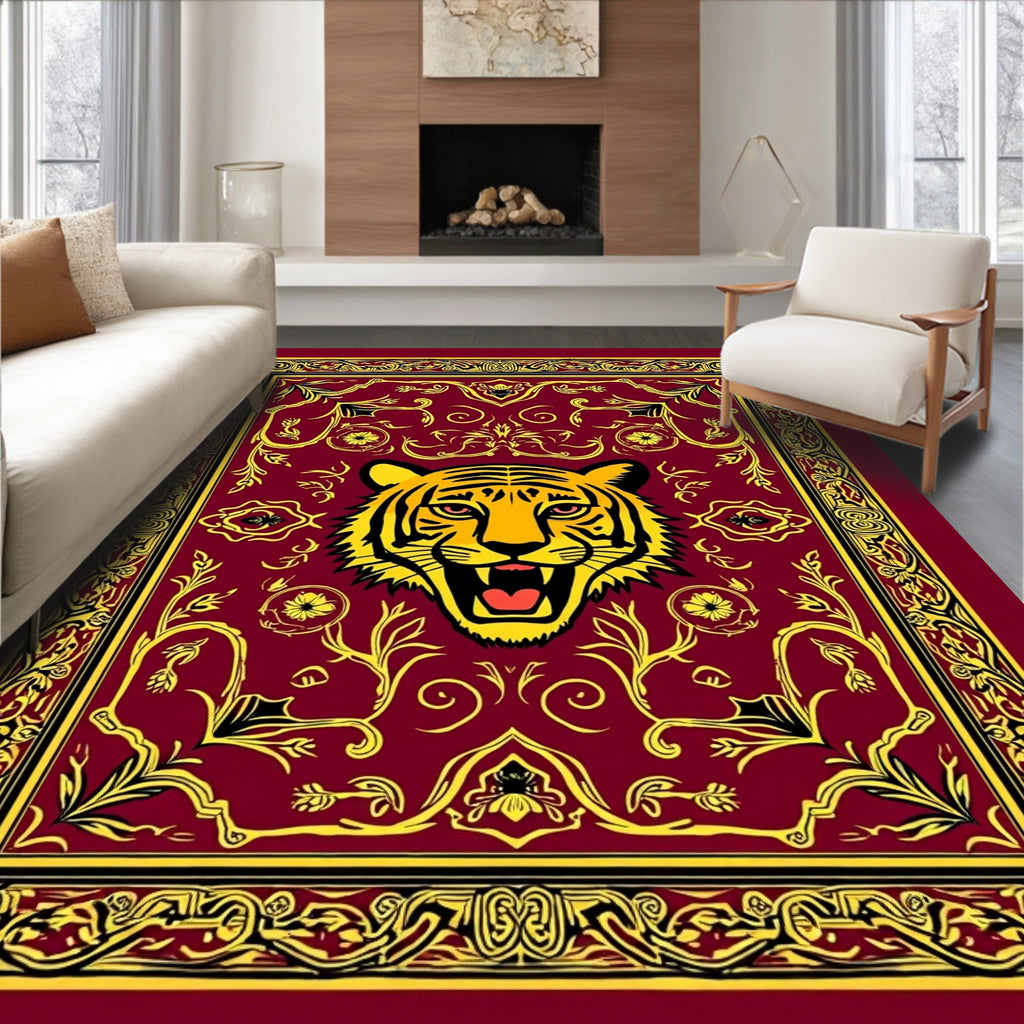 Bold Tiger Floral Regal Design Rug