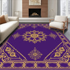 Ornate Gold Purple Mandala Rug