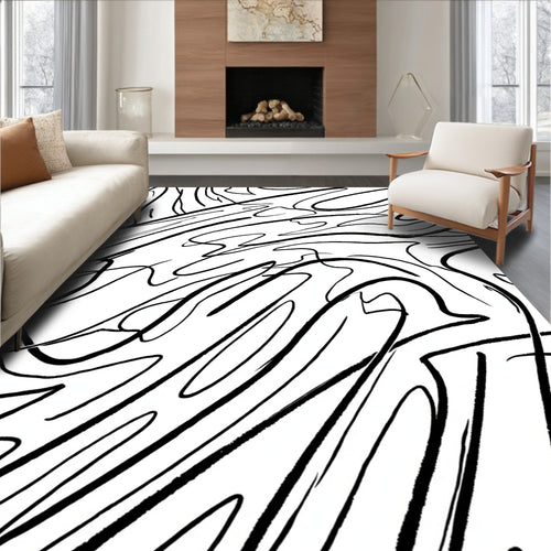 Abstract Brushstroke Organic Pattern Rug