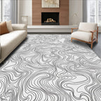 Abstract Topographical Contour Pattern Rug