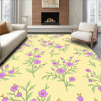 Purple Floral Blossom Pattern Rug