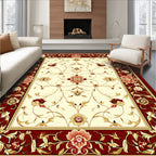Elaborate Floral Vine Ivory Rug